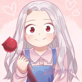 Eri has a caramel apple