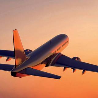 Plane in the sunset 4k wallpaper