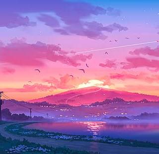 digital art sunset Wallpaper