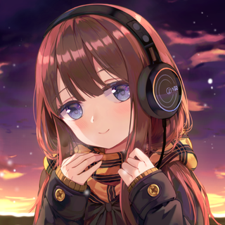  anime girl with headphones wallpaper