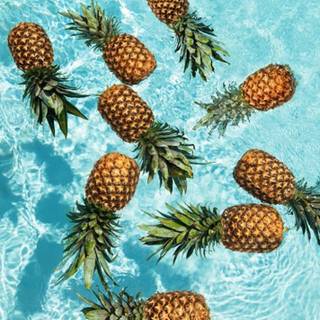 Pineapple on the water 4k wallpaper