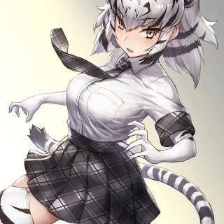 White tiger kemono friends wallpaper