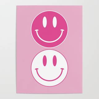 pink and white smiley faces