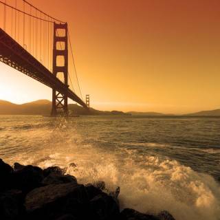The golden gate at sunset