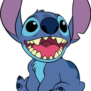 Stitch sitting happy!