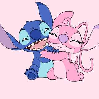 STITCH AND ANGEL HUGGING