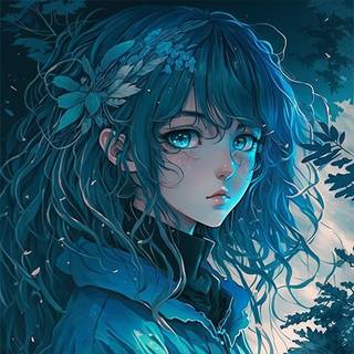 Blue anime girl wallpaper