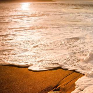 sunset on the beach 4k wallpaper