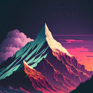 Digital art of mountains