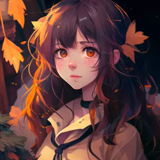 A anime girl in the fall wallpaper