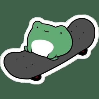 Frog on skateboard 