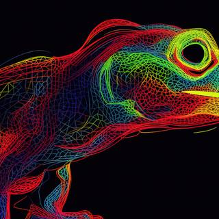 Vibrant Line Art of an Gekko