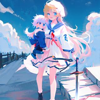 Anime Girl With Little Kid Bro