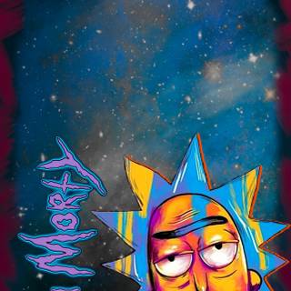 iPhone 12 PM colored Rick Sanchez Wallpaper