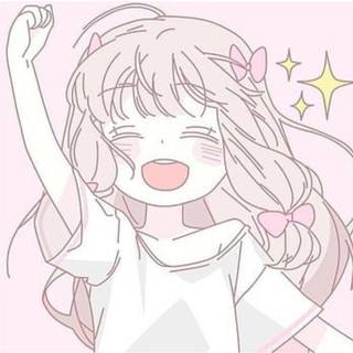 pink cute kawaii aesthetic softcore cutecore pinkcore anime girl chibi artstyle anime pfp sparkles
