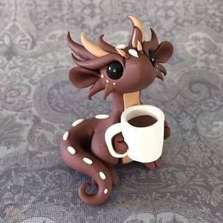 Dragon with coffee
