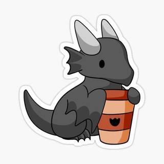 Dragon with coffee