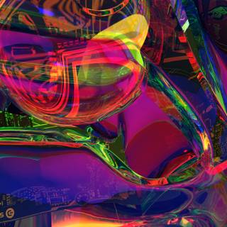 Chiptos X Glassy Abstract Psychedelic Computer PC Case Art Wallpaper Glass 4k Motherboard Desktop Background NFT Wallpaper
