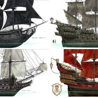 all four most famous ships in the potc series