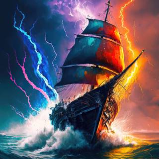 Aesthetic pirate ship wallpaper