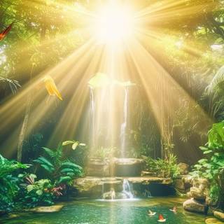 Epic tropical Waterfall Wallpaper