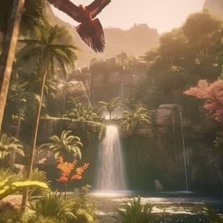 Epic tropical Waterfall Wallpaper