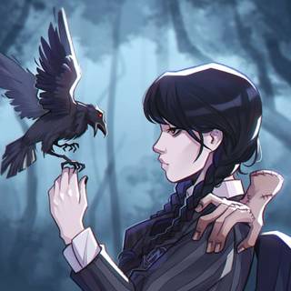 Wednesday’s pet raven 
