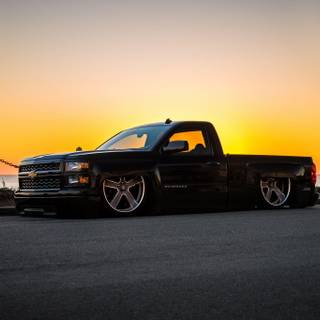 black lowered truck 