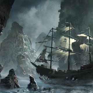 pirate ship 4k wallpaper