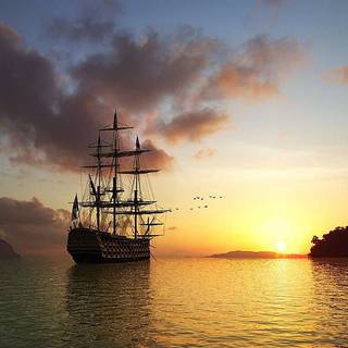 pirate ship 4k wallpaper