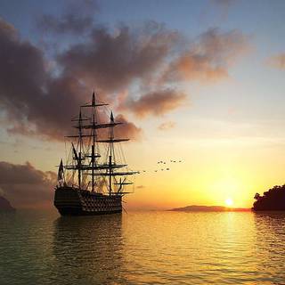 pirate ship 4k wallpaper