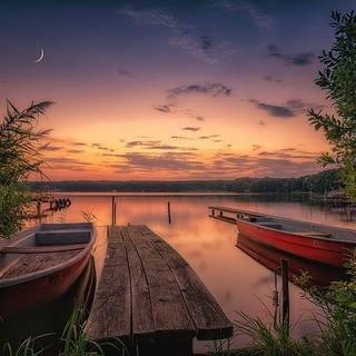 lake sunset wallpaper