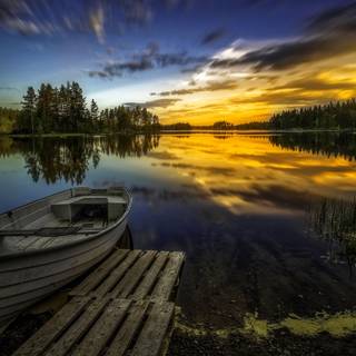 Lake sunset wallpaper