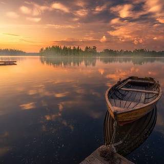 lake sunset wallpaper