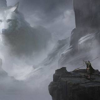 Giant wolf wallpaper