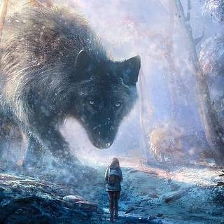 Giant wolf wallpaper