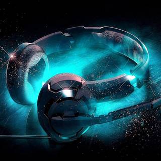 LED blue headphone wallpaper