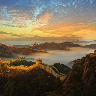 Sunset Great Wall Of China wallpaper