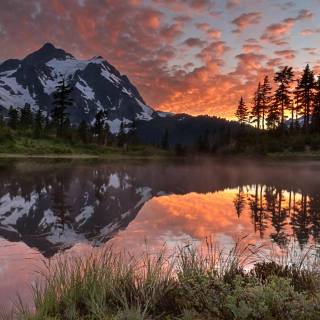 Sunset mountains 4k ultra wallpaper