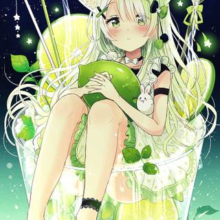 Lime Cat Anime Girl 