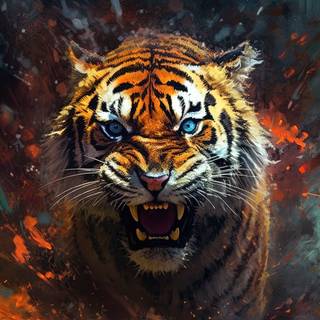 Intens Tiger hunt Artwork