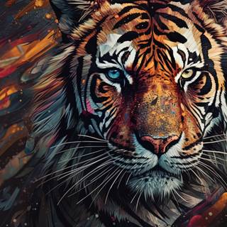 Intens Tiger hunt Artwork