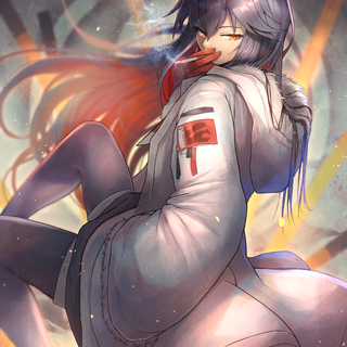 llustration anime wolf girl 4k Wallpapers