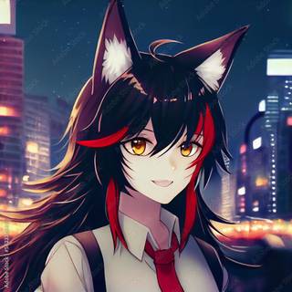 llustration anime wolf girl 4k Wallpapers