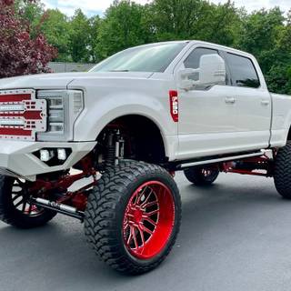 Lifted white truck