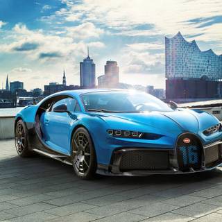 Blue Bugatti Chiron Pur Sport Wallpaper