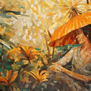 Intricate Bali Mosaic Art