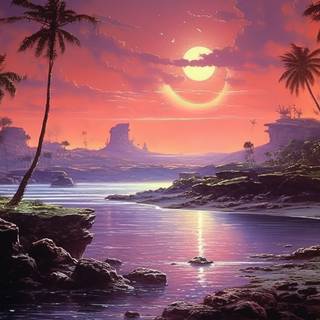 Extraterrestrial Paradise Beach Artwork