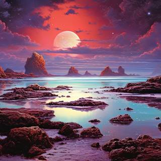 Extraterrestrial Paradise Beach Artwork