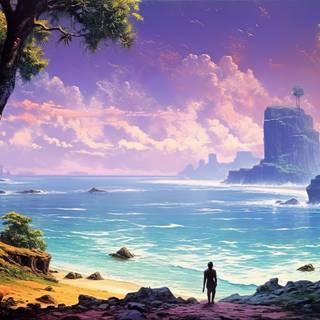 Extraterrestrial Paradise Beach Artwork